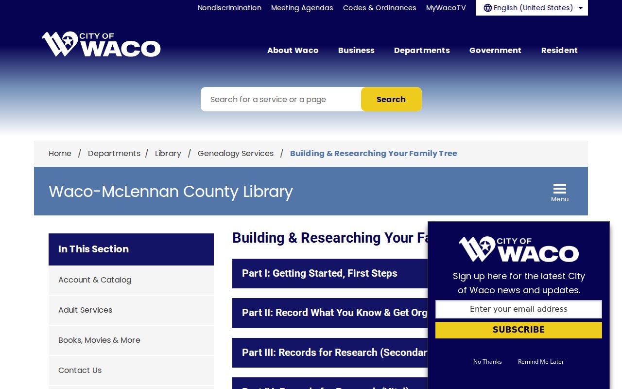 Waco previous residents research through the Waco Library house-history guide